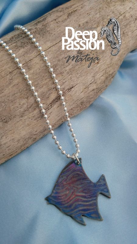 Funny colorful fish necklace/pendant